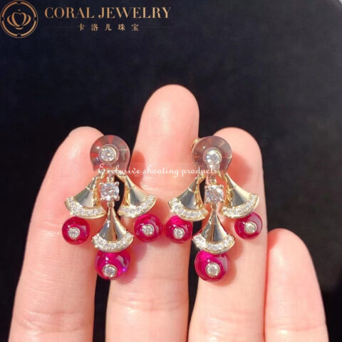 Bulgari 348357 Divas’ Dream Earrings Rose Gold with Amethysts OR856484 Rubellites and Pavé Diamonds 8