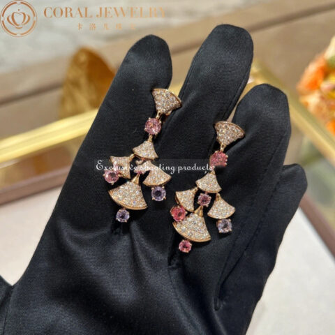 Bulgari 357943 Divas’ Dream Earrings Rose Gold Diamond and Spinels 2