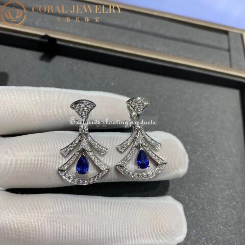 Bulgari 357324 Divas’ Dream Earrings White Gold Diamonds Blue Sapphires 5