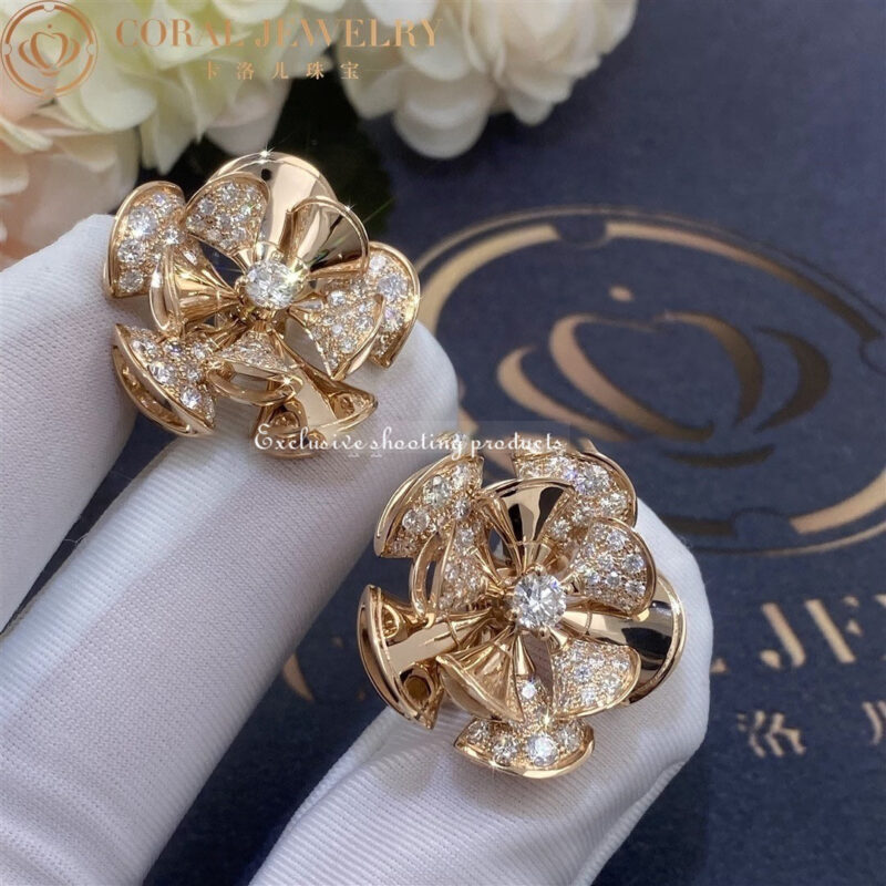 Bulgari Divas Dream 350784 Earrings Pave Diamonds 18K Rose Gold OR857272 8