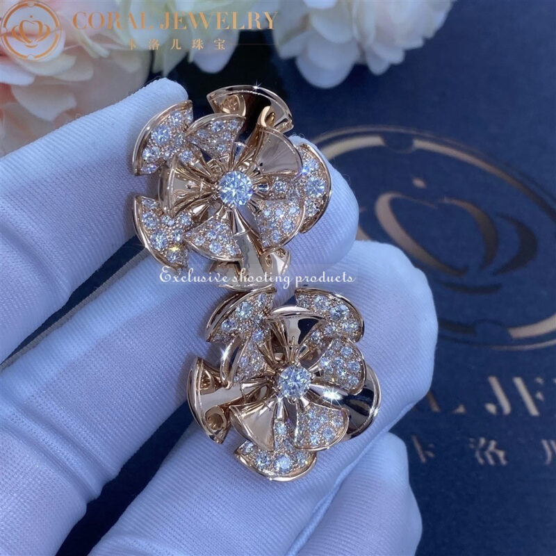 Bulgari Divas Dream 350784 Earrings Pave Diamonds 18K Rose Gold OR857272 7