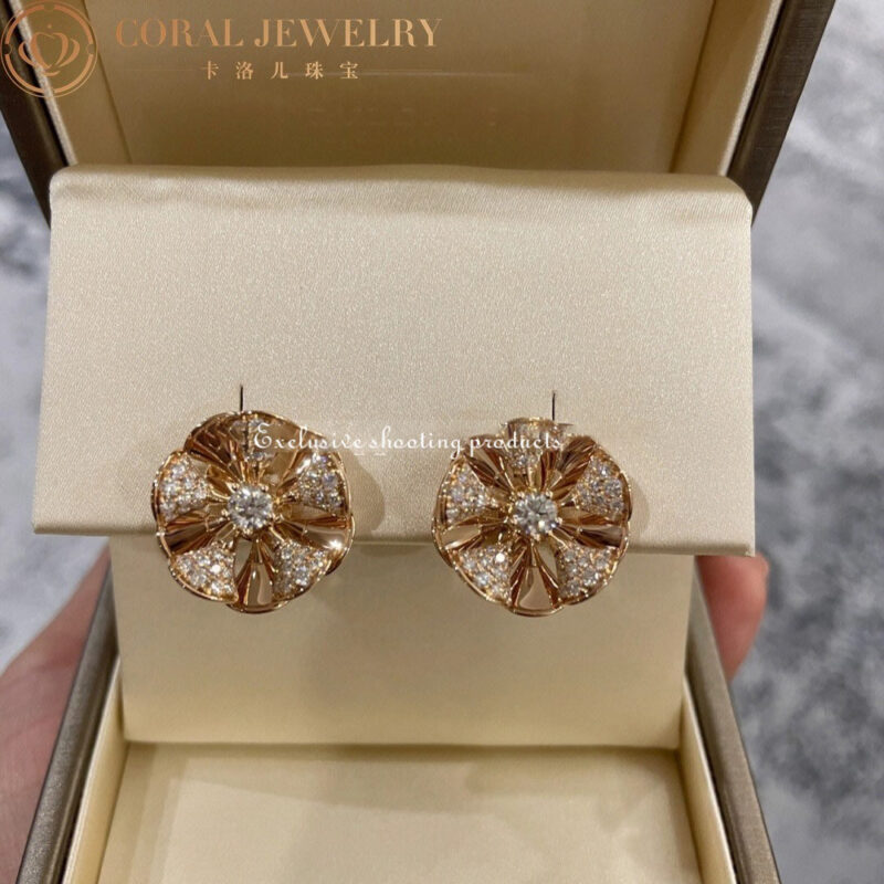 Bulgari Divas Dream 350784 Earrings Pave Diamonds 18K Rose Gold OR857272 3