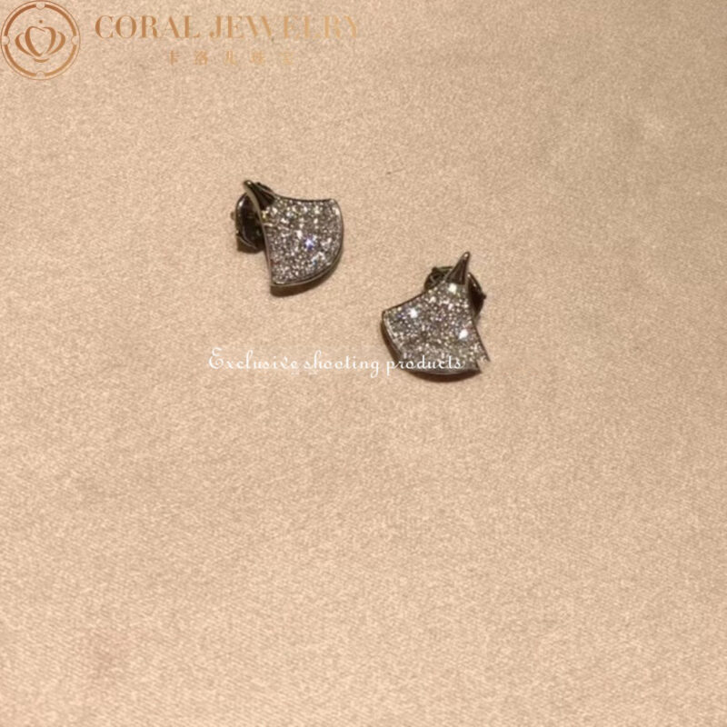 Bulgari Divas 352602 Dream Earrings Pave Diamonds 18K White Gold OR857536 3