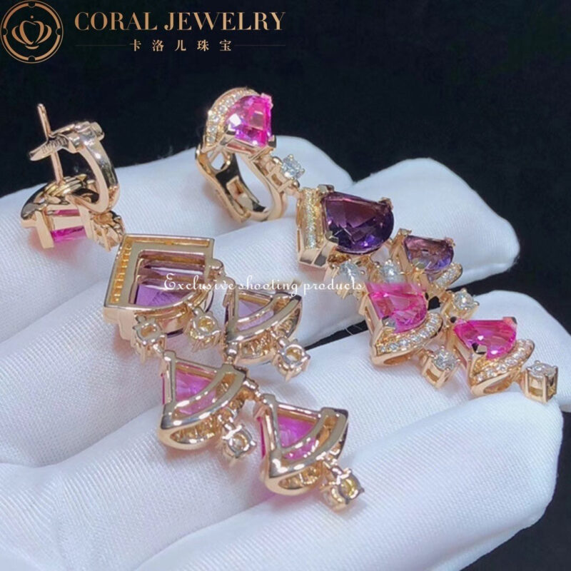 Bulgari 354078 Divas’ Dream Earrings Rose Gold Diamond Amethyst and Rubellite OR858027 4