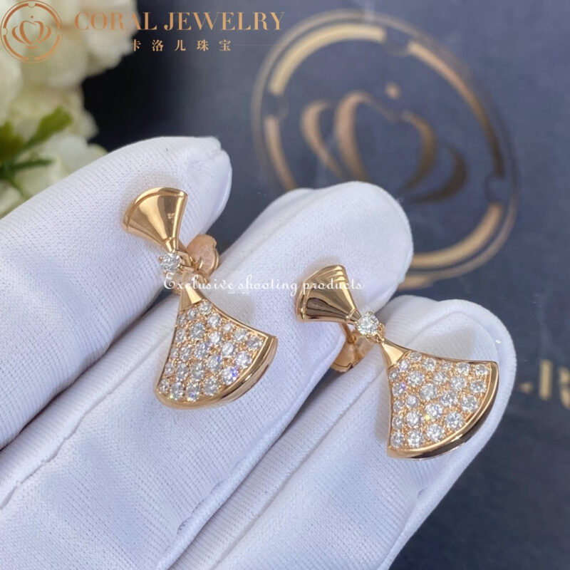 Bulgari Divas 351054 Dream Earrings Rose Gold Diamonds 6