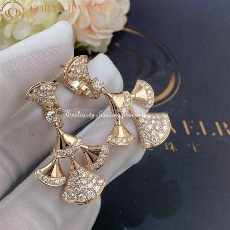 Bulgari Divas 352810 Dream Earrings Rose Gold Diamonds 4
