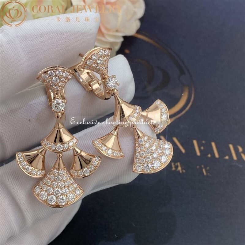 Bulgari Divas 352810 Dream Earrings Rose Gold Diamonds 2