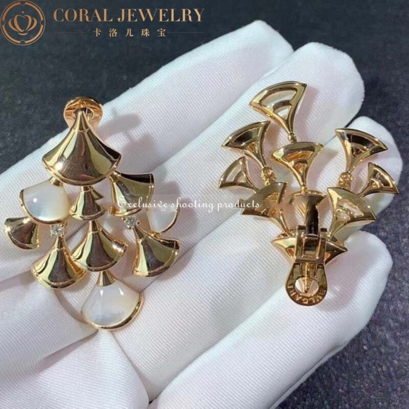 Bulgari Divas Dream 348363 Earrings Rose Gold Diamonds with Mother of Pearl OR856468 3