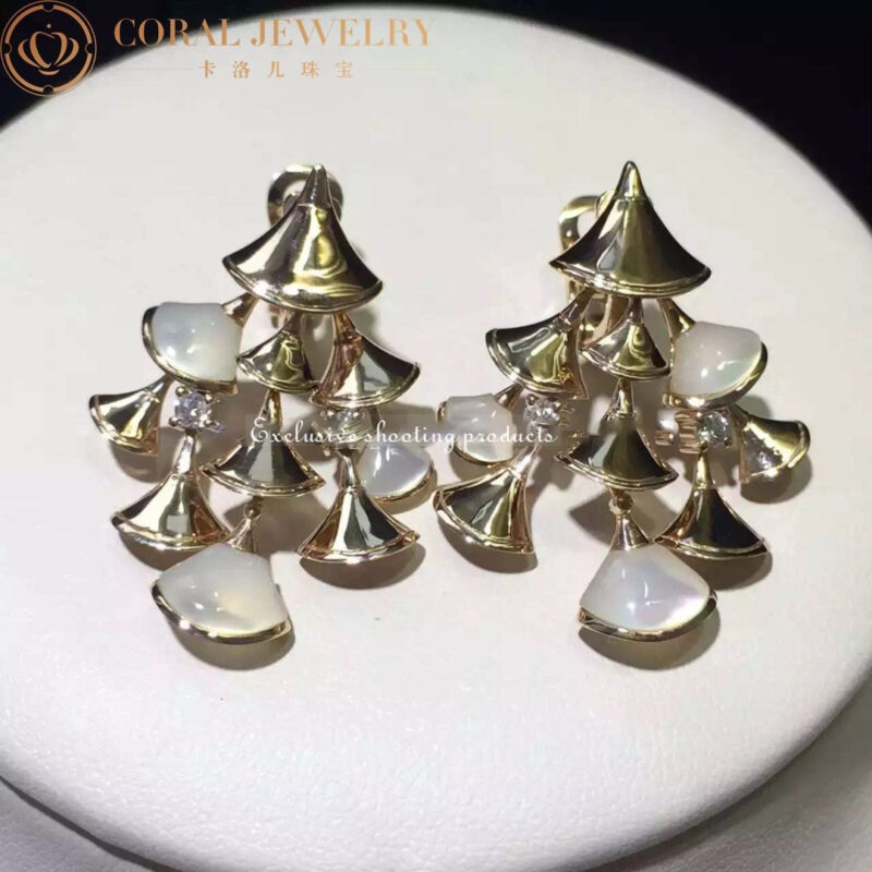 Bulgari Divas Dream 348363 Earrings Rose Gold Diamonds with Mother of Pearl OR856468 6