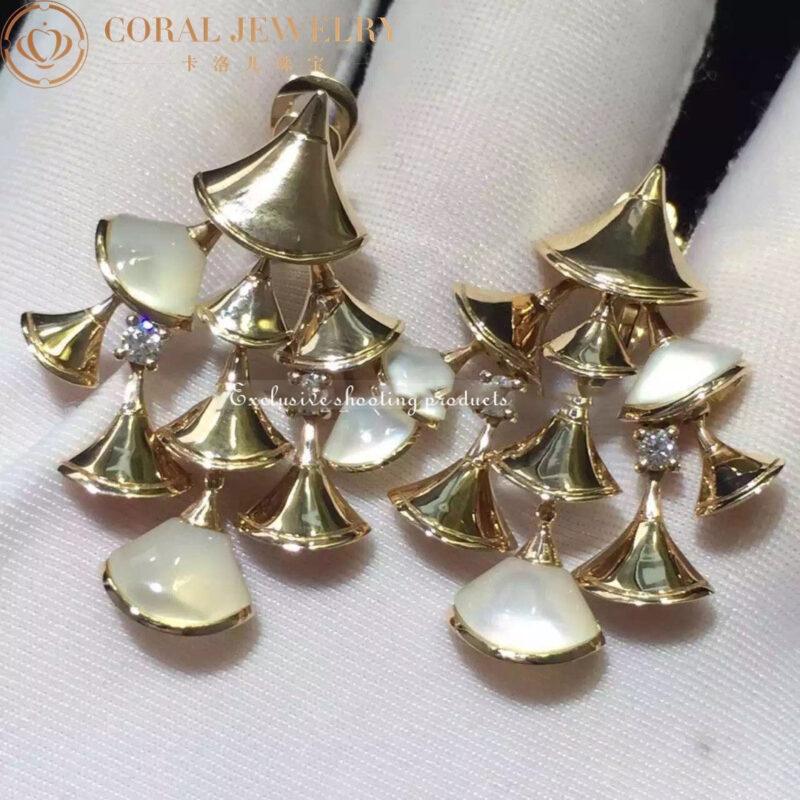Bulgari Divas Dream 348363 Earrings Rose Gold Diamonds with Mother of Pearl OR856468 5