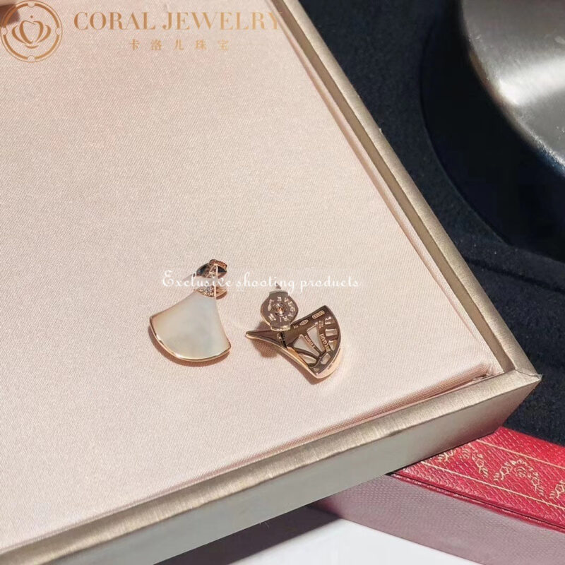 Bulgari Divas Dream 352600 Earrings Rose Gold Diamonds with Mother of Pearl 3