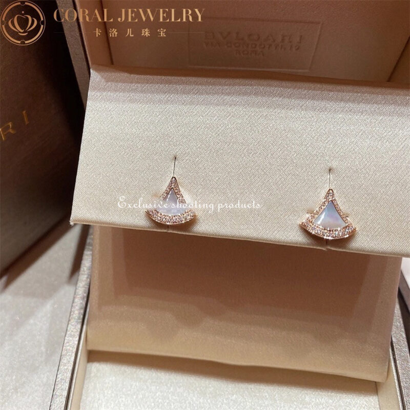 Bulgari Divas Dream 358899 Earrings Rose Gold Diamonds with Mother of Pearl 7