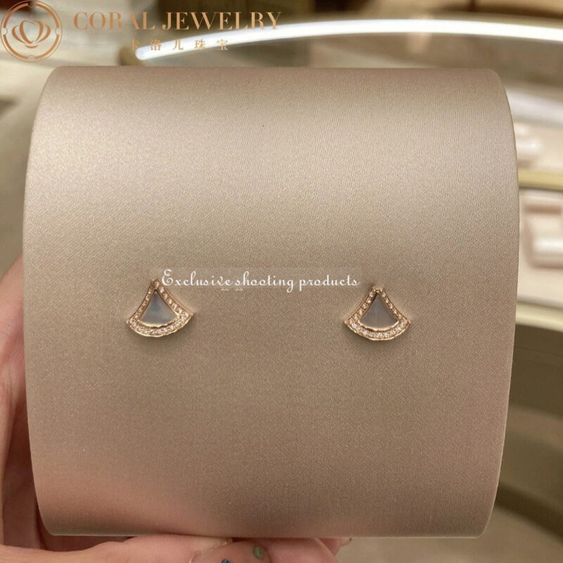 Bulgari Divas Dream 358899 Earrings Rose Gold Diamonds with Mother of Pearl 4