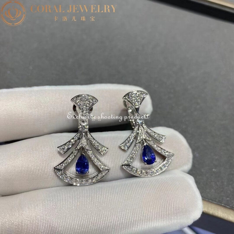 Bulgari 357324 Divas’ Dream Earrings White Gold Diamonds Blue Sapphires 3