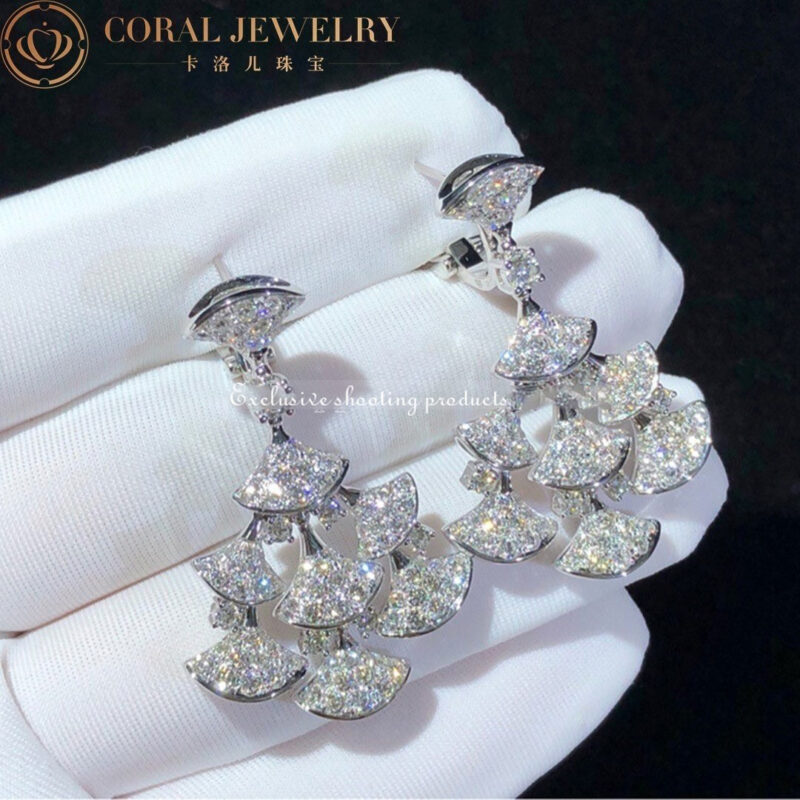 Bulgari 348365 Divas’ Dream Earrings White Gold Pavé Diamonds OR856469 2