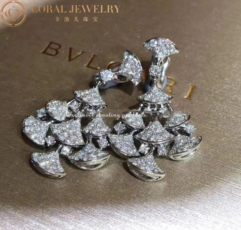 Bulgari 348365 Divas’ Dream Earrings White Gold Pavé Diamonds OR856469 5