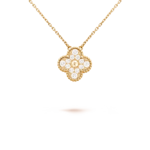 Van Cleef & Arpels VCARA45300 Vintage Alhambra pendant Yellow gold Diamond Necklaces 1
