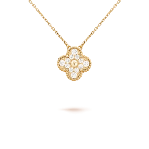 Van Cleef & Arpels VCARA45300 Vintage Alhambra pendant Yellow gold Diamond Necklaces 1