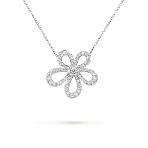Van Cleef & Arpels Flowerlace pendant VCARP05200 White gold Diamond Necklace 1