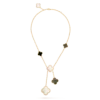 Van Cleef & Arpels Magic Alhambra necklace VCARD79200 6 motifs Yellow gold Mother-of-pearl Onyx 1