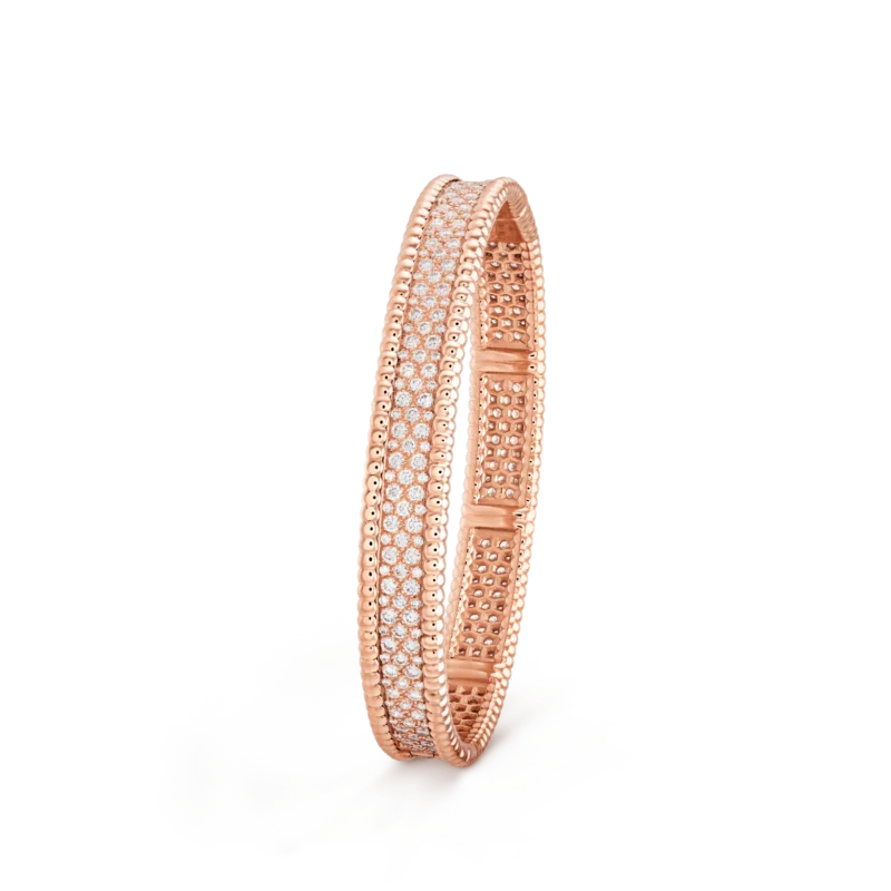 Van Cleef & Arpels VCARP5E600 Perlée diamonds bracelet 3 rows Rose gold Diamond bracelet 1