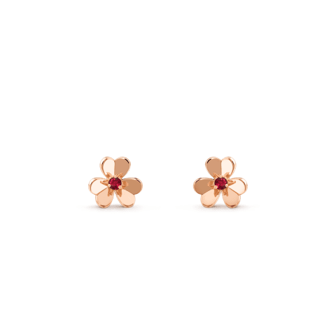 Van Cleef & Arpels VCARP7SA00 Frivole earrings mini model Rose gold Ruby earrings 1