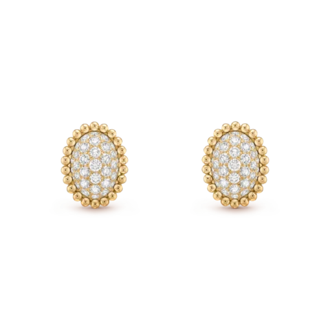 Van Cleef & Arpels VCARP7UW00 Perlée diamonds pavé earrings 18K yellow gold Diamond earrings 1