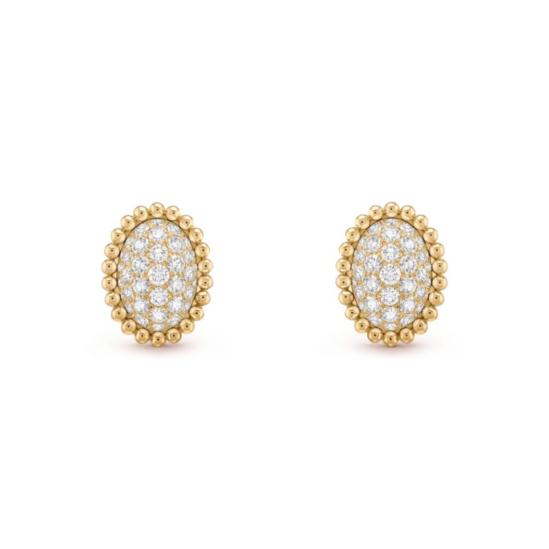 Van Cleef & Arpels VCARP7UW00 Perlée diamonds pavé earrings 18K yellow gold Diamond earrings 1