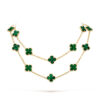 Van Cleef & Arpels VCARL88100 Vintage Alhambra long necklace 20 motifs Yellow gold Malachite necklace 1
