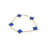 Van Cleef & Arpels Vintage Alhambra Bracelet 5 Motif 18k Yellow Gold Dark Blue Agate Bracelet 1