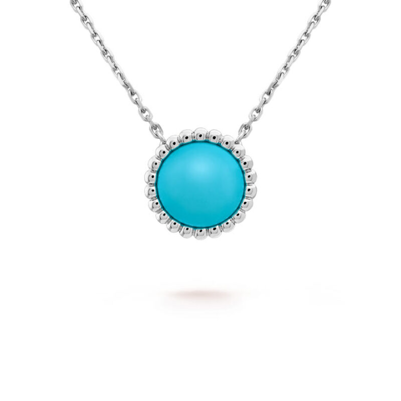 Van Cleef & Arpels VCARP4DN00 Perlée couleurs pendant White gold Turquoise Necklace 1