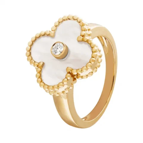 Van Cleef & Arpels VCARA41100 Vintage Alhambra ring Yellow gold Diamond Mother-of-pearl ring 1