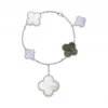 Van Cleef & Arpels VCARL62400 Magic Alhambra bracelet 5 motifs White gold Chalcedony Mother-of-pearl bracelet 1