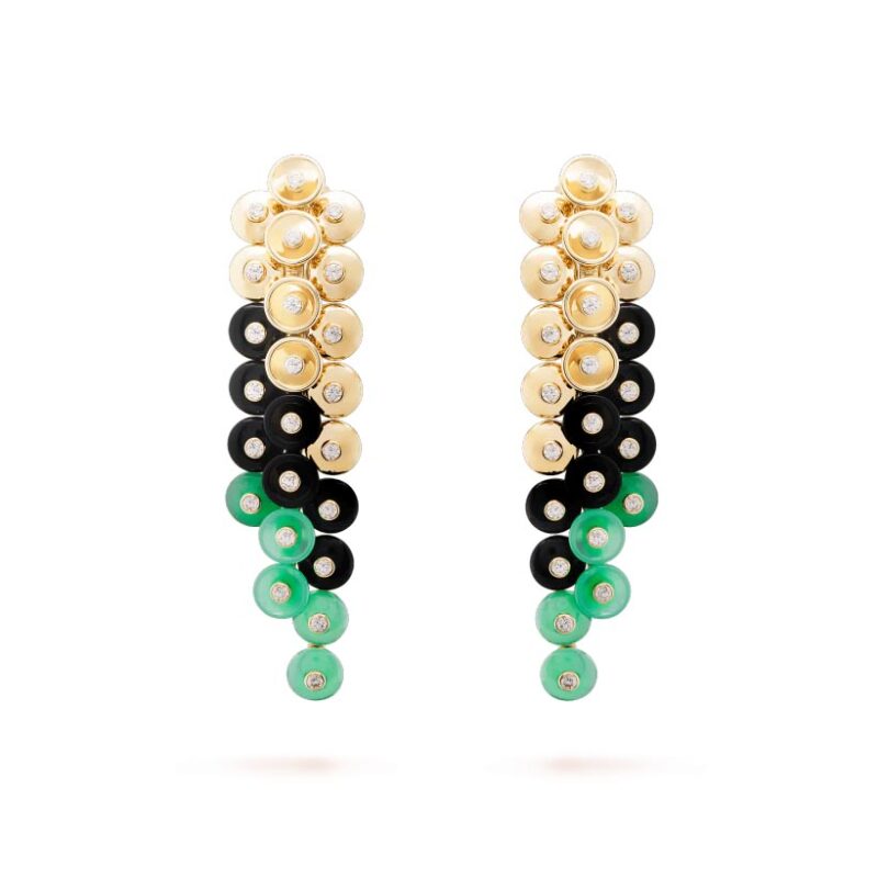 Van Cleef & Arpels VCARO77200 Bouton d’or earrings Yellow gold Chrysoprase 1