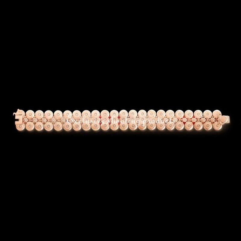 Van Cleef & Arpels VCARP09I00 Bouton d’or bracelet Rose gold Carnelian Diamond Mother-of-pearl bracelet 4