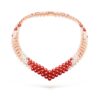 Van Cleef & Arpels VCARO7GI00 Bouton d’or necklace Rose gold Carnelian Diamond Mother-of-pearl necklace 2