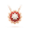 Van Cleef & Arpels VCARO9J800 Bouton d’or pendant Rose gold Carnelian Diamond Mother-of-pearl Necklace 2