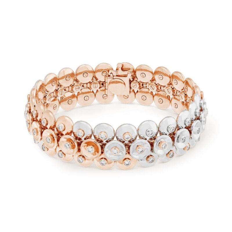 Van Cleef & Arpels VCARP0N200 Bouton d’or bracelet medium model Rose gold Diamond bracelet 1