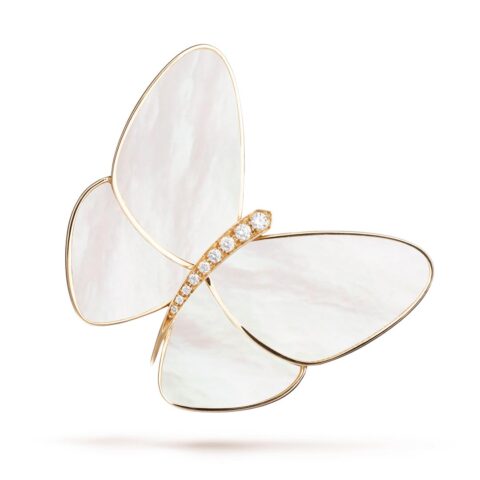 Van Cleef & Arpels VCARA64100 Butterfly Clip Yellow gold Diamond Mother-of-pearl Clip 1