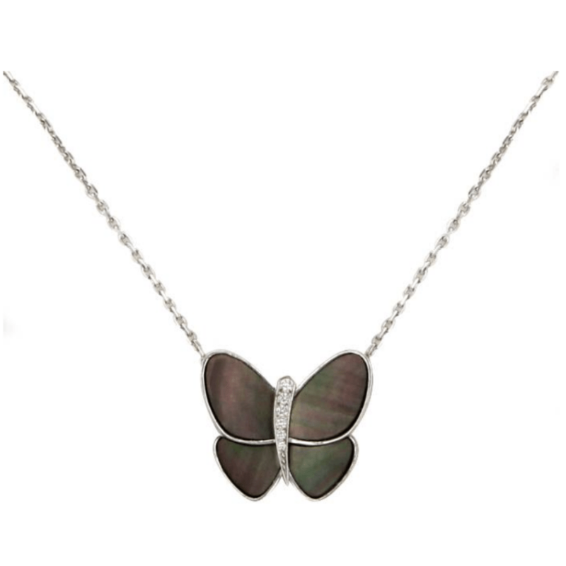 Van Cleef & Arpels VCARA63700 Pendant Butterfly Papillon Diamond and Mother-of-Pearl Necklace 1