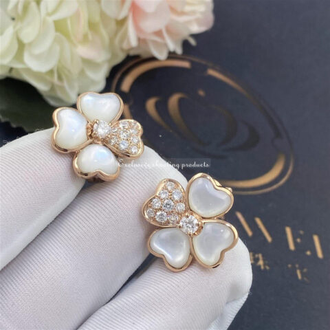 Van Cleef & Arpels VCARO5BX00 Cosmos earrings small model Rose gold Diamond Mother-of-pearl earrings 9