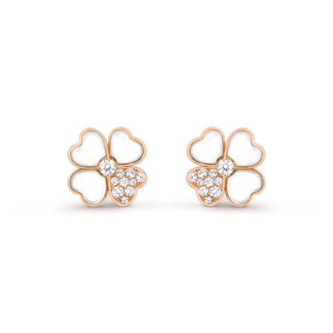 Van Cleef & Arpels VCARO5BX00 Cosmos earrings small model Rose gold Diamond Mother-of-pearl earrings 1