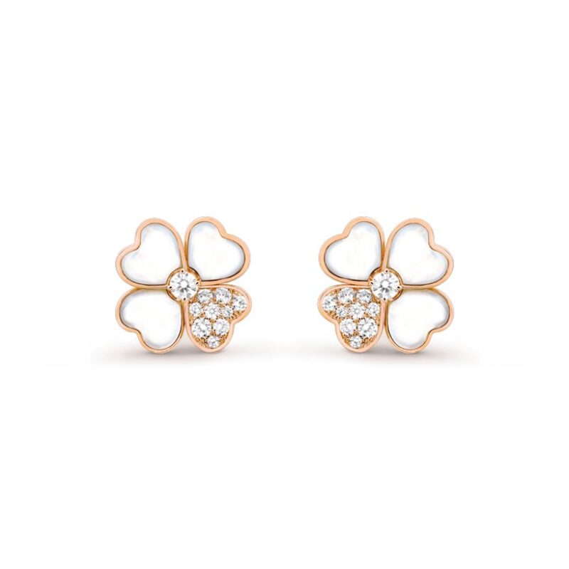 Van Cleef & Arpels VCARO5BX00 Cosmos earrings small model Rose gold Diamond Mother-of-pearl earrings 1