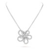 Van Cleef & Arpels VCARP0I300 Flowerlace clip and pendant White gold Diamond Necklace 1