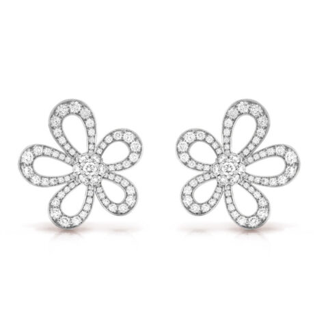 Van Cleef & Arpels VCARP05100 Flowerlace earrings White gold Diamond earrings 1