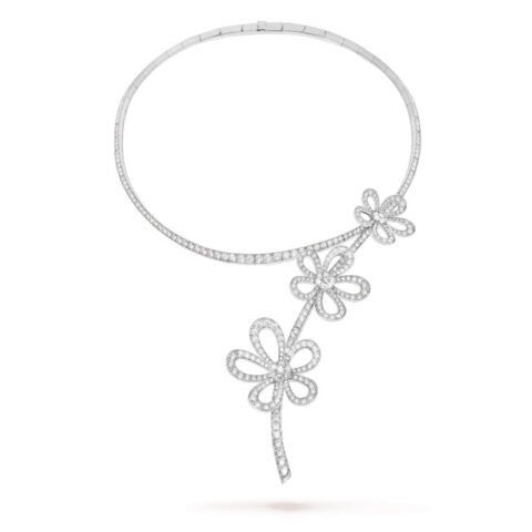 Van Cleef & Arpels VCARP05000 Flowerlace necklace White gold Diamond Necklace 1