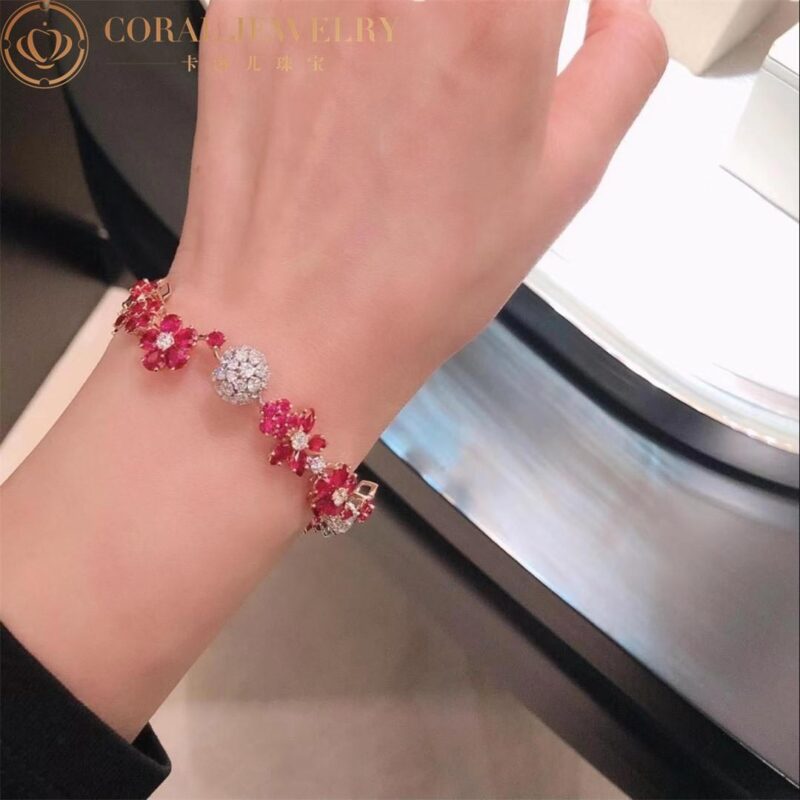 Van Cleef & Arpels VCARP47S00 Folie des Prés bracelet Rose gold Diamond Ruby bracelet 5