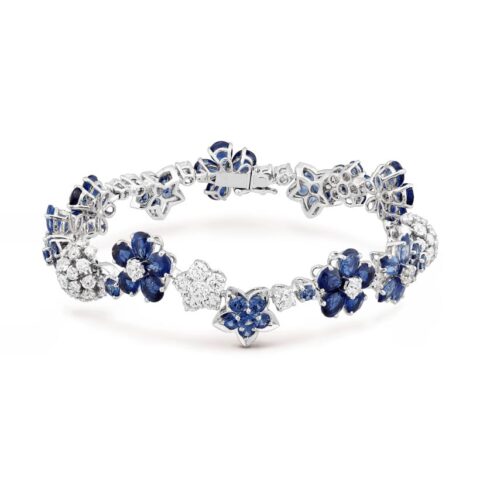 Van Cleef & Arpels VCARP05A00 Folie des Prés bracelet White gold Diamond Sapphire bracelet 1