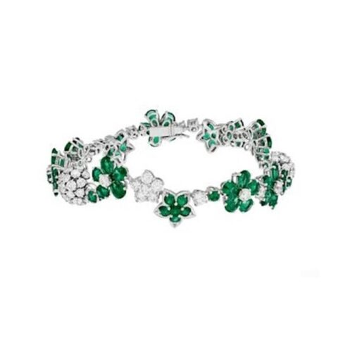 Van Cleef & Arpels VCARP05A00 Folie des Prés bracelet White gold Diamond Emeralds bracelet 1