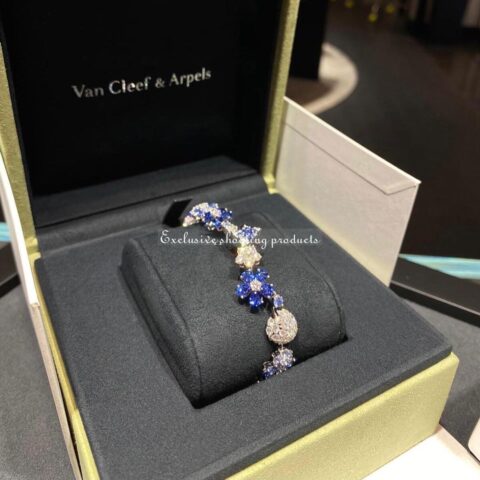 Van Cleef & Arpels VCARP05A00 Folie des Prés bracelet White gold Diamond Sapphire bracelet 9